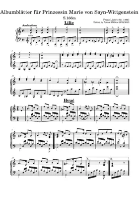 Albumblätter für Prinzessin Marie von Sayn-Wittgenstein