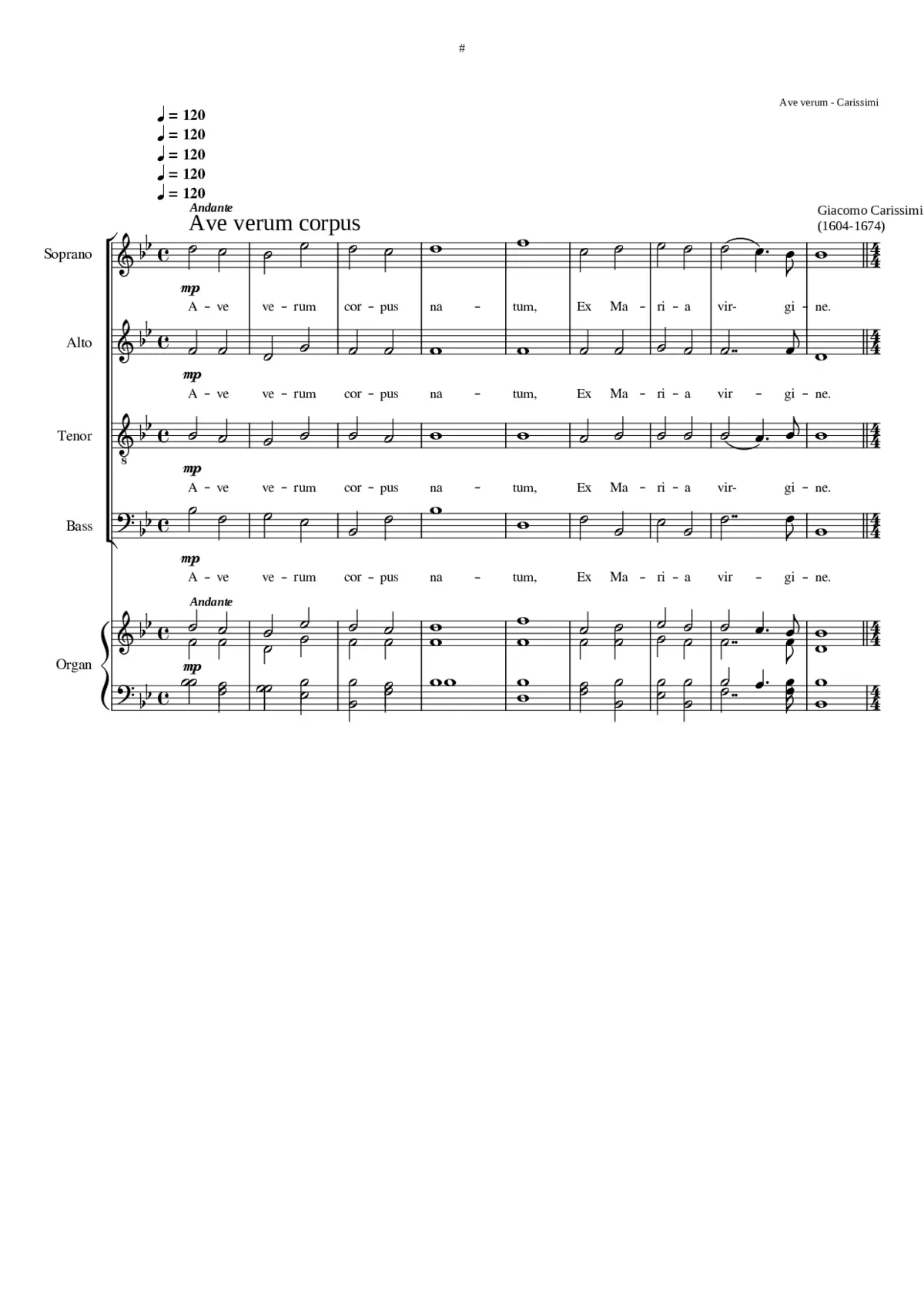 Ave verum corpus - Page 1