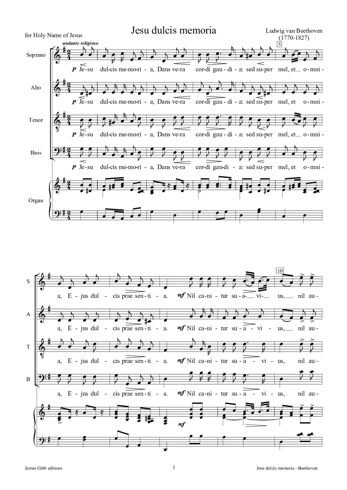 Jesu dulcis memoria - Page 1