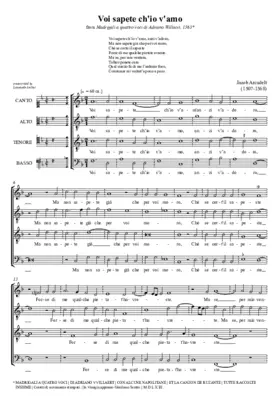 Voi sapete ch'io v'amo, anzi v'adoro