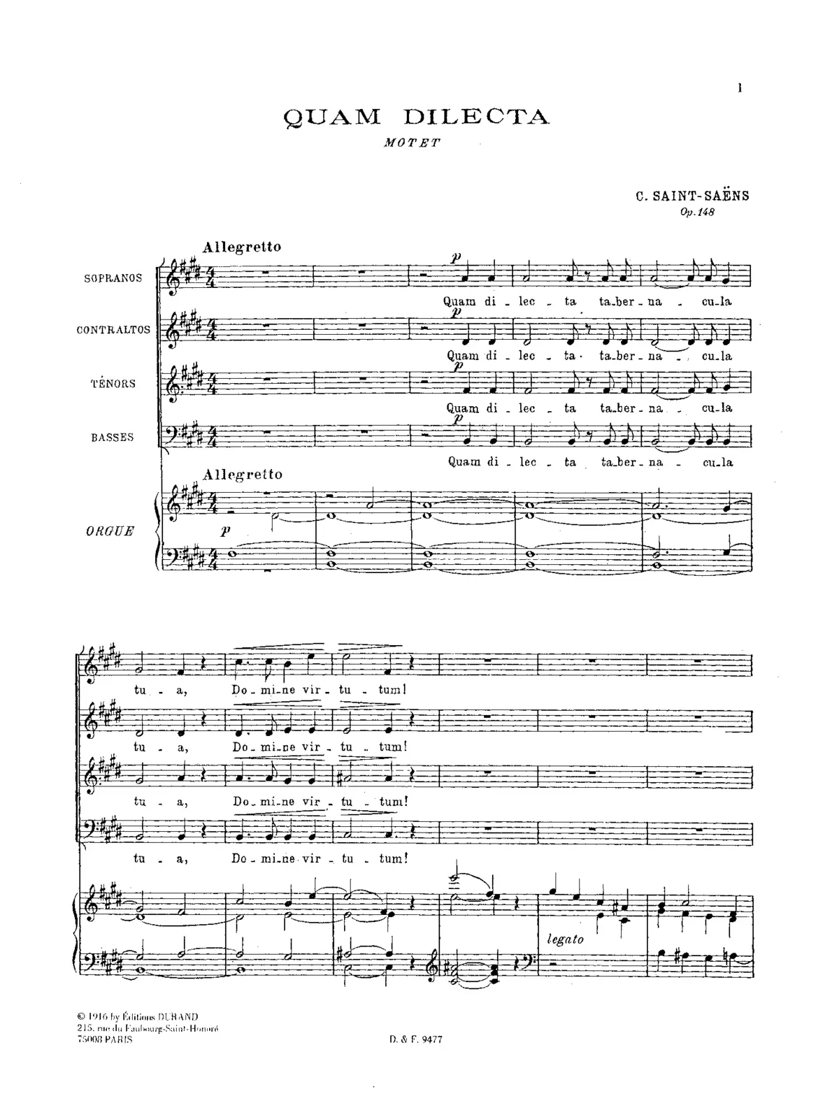 Quam dilecta, Op.148 - Page 1