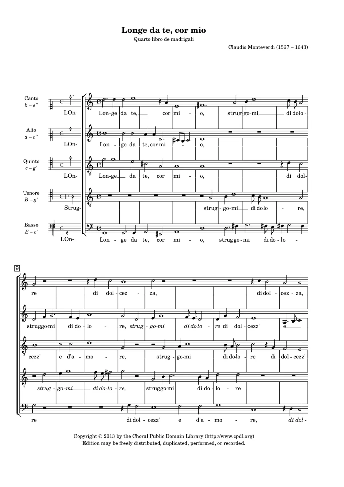 Longe da te, cor mio - Page 1