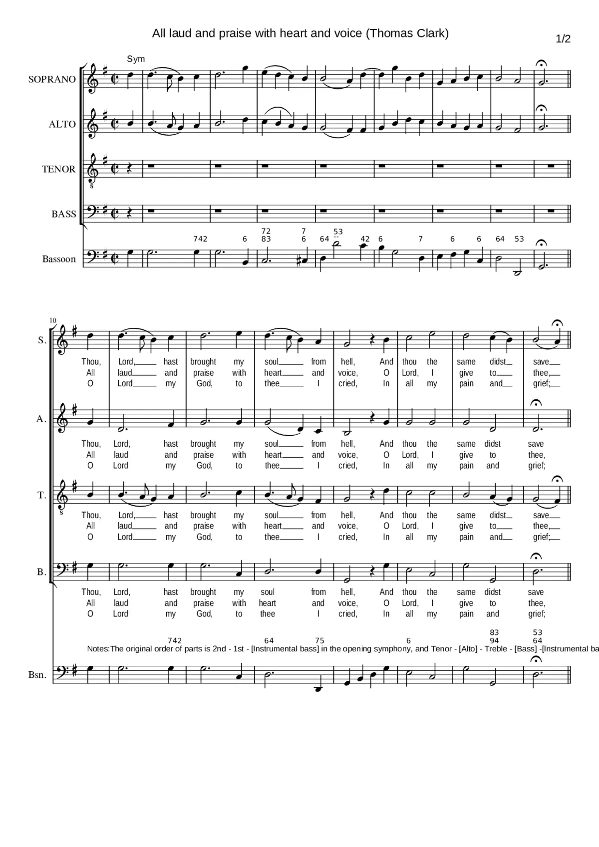 All laud and praise with heart and voice - Page 1