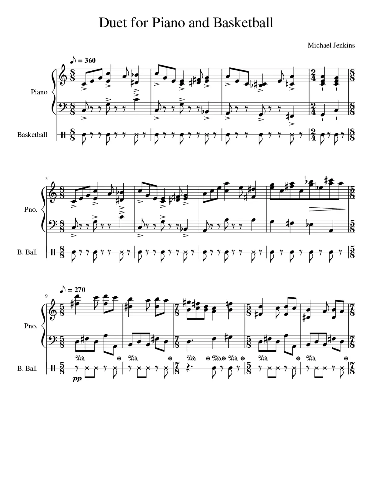 Duet for Piano and Basketball - Page 1