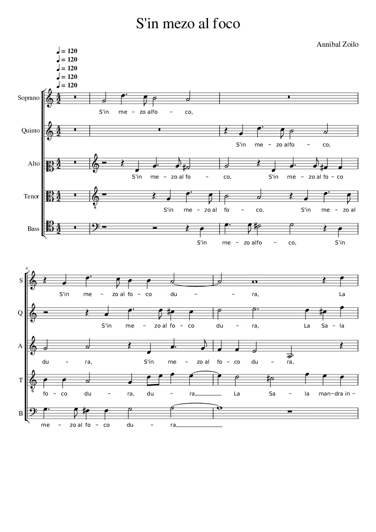 S'in mezo al foco - Page 1