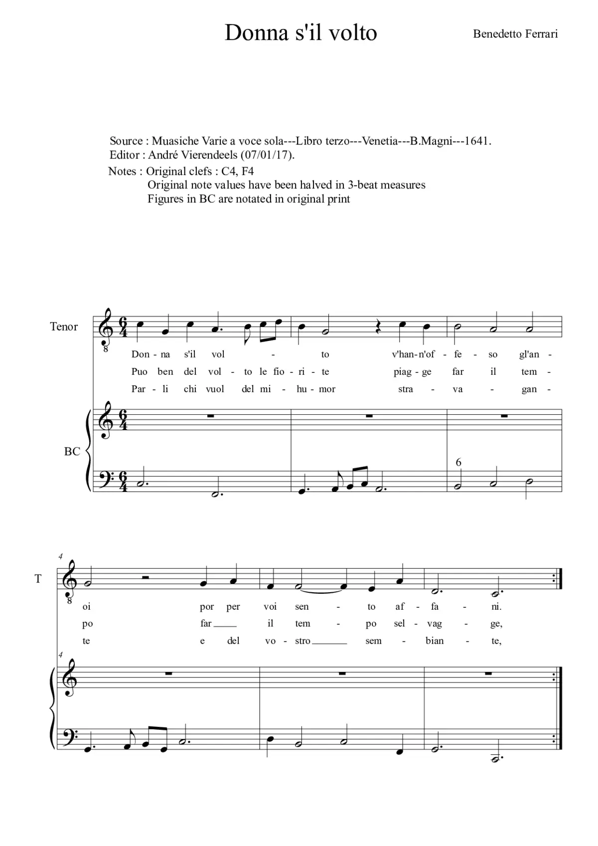 Donna s'il volto - Page 1