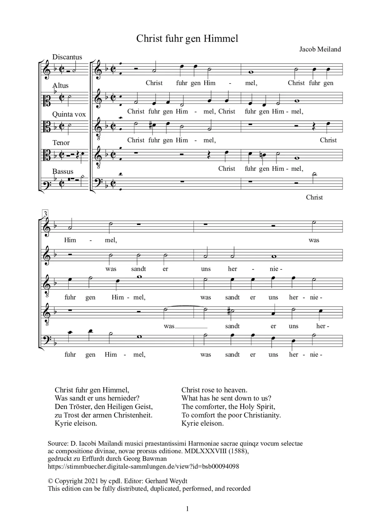 Christ fuhr gen Himmel - Page 1