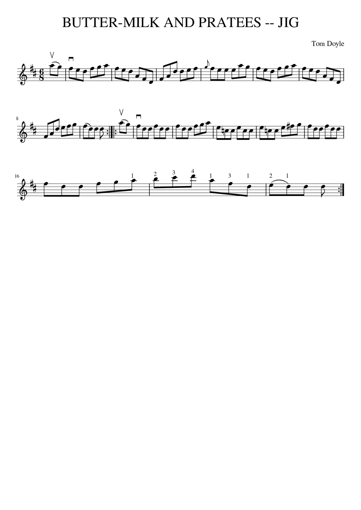 BUTTER-MILK AND PRATEES -- JIG - Page 1