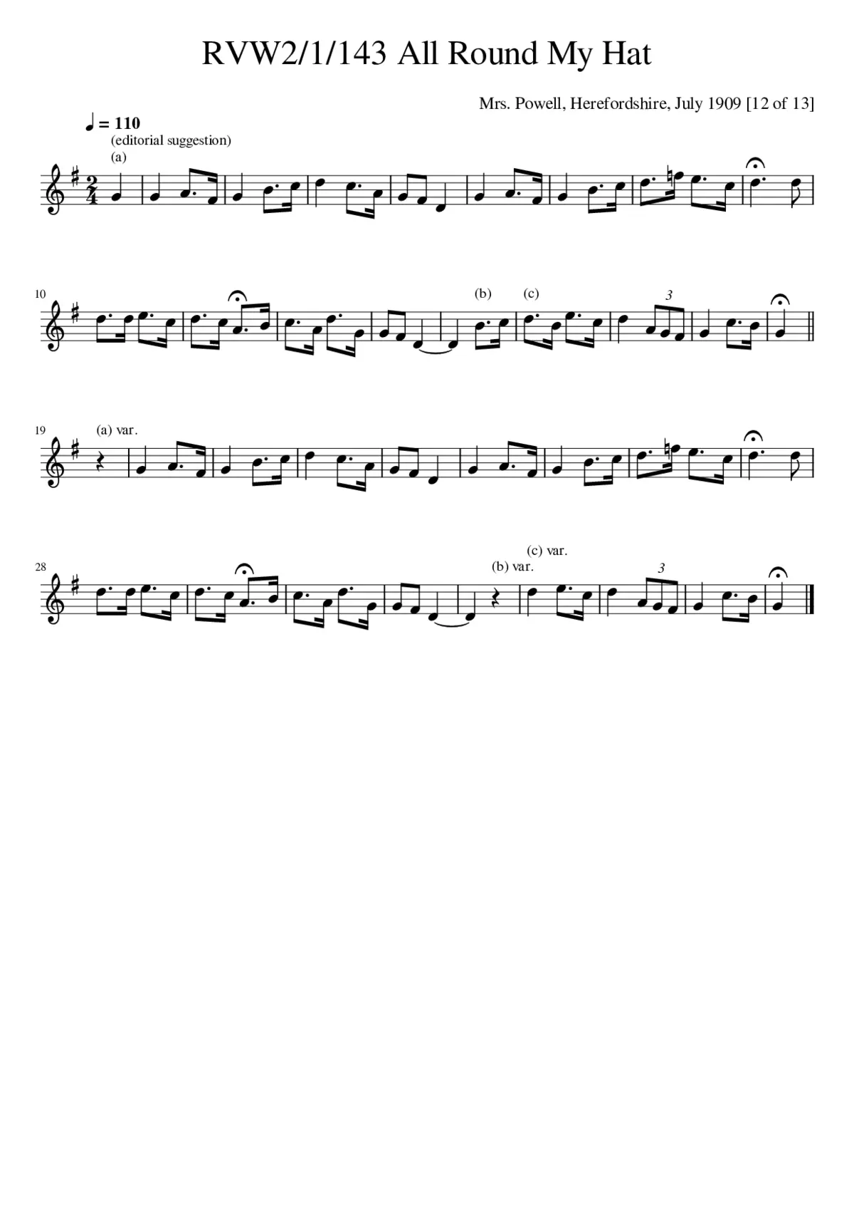 All Round My Hat - Page 1