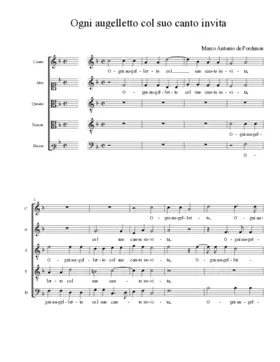 Ogni augelletto col suo canto invita