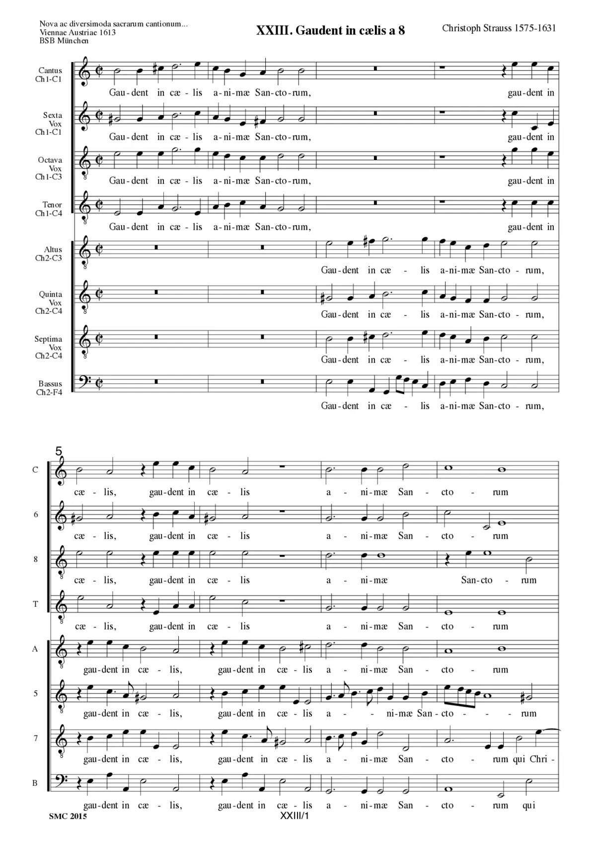 Gaudent in cælis a 8 - Page 1
