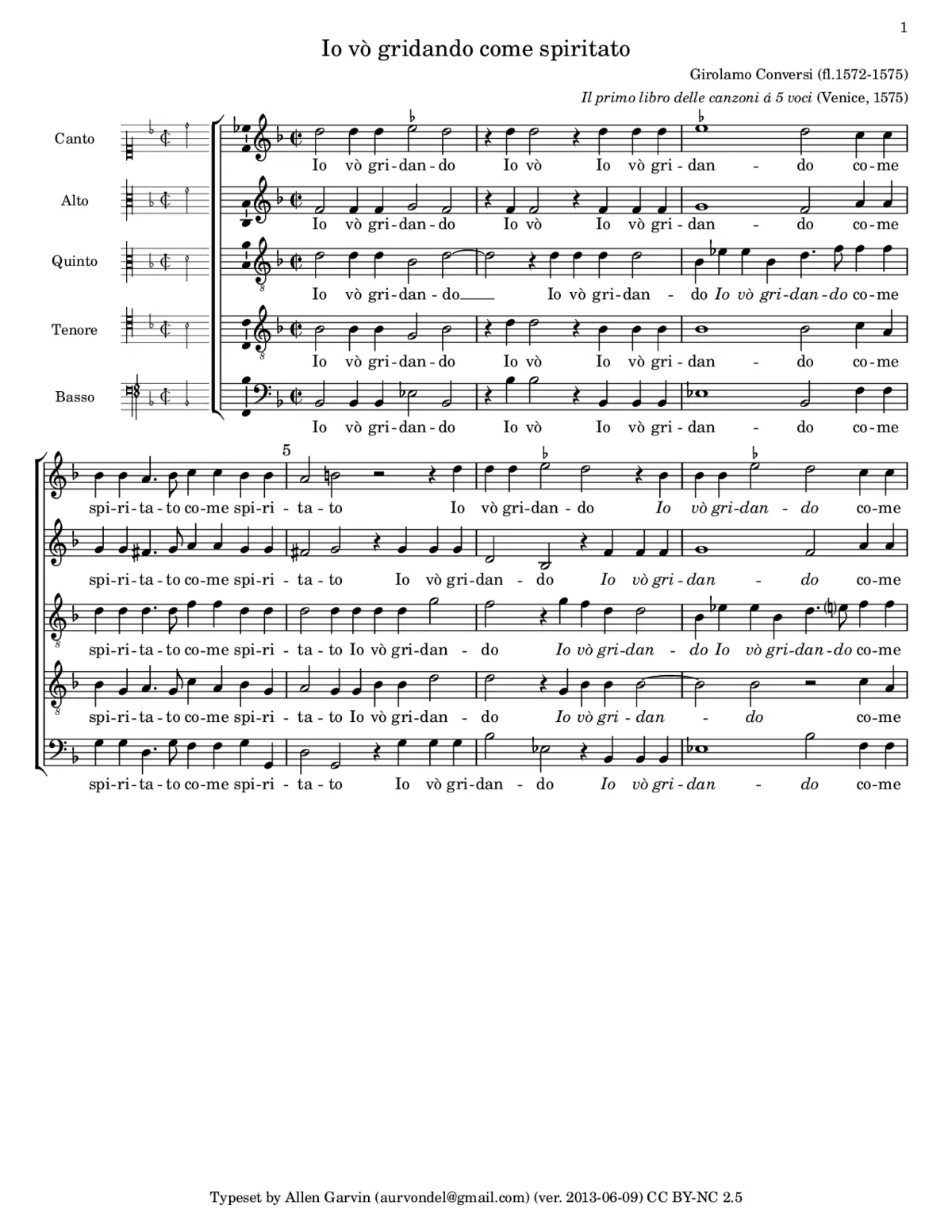 Io vò gridando come spiritato - Page 1