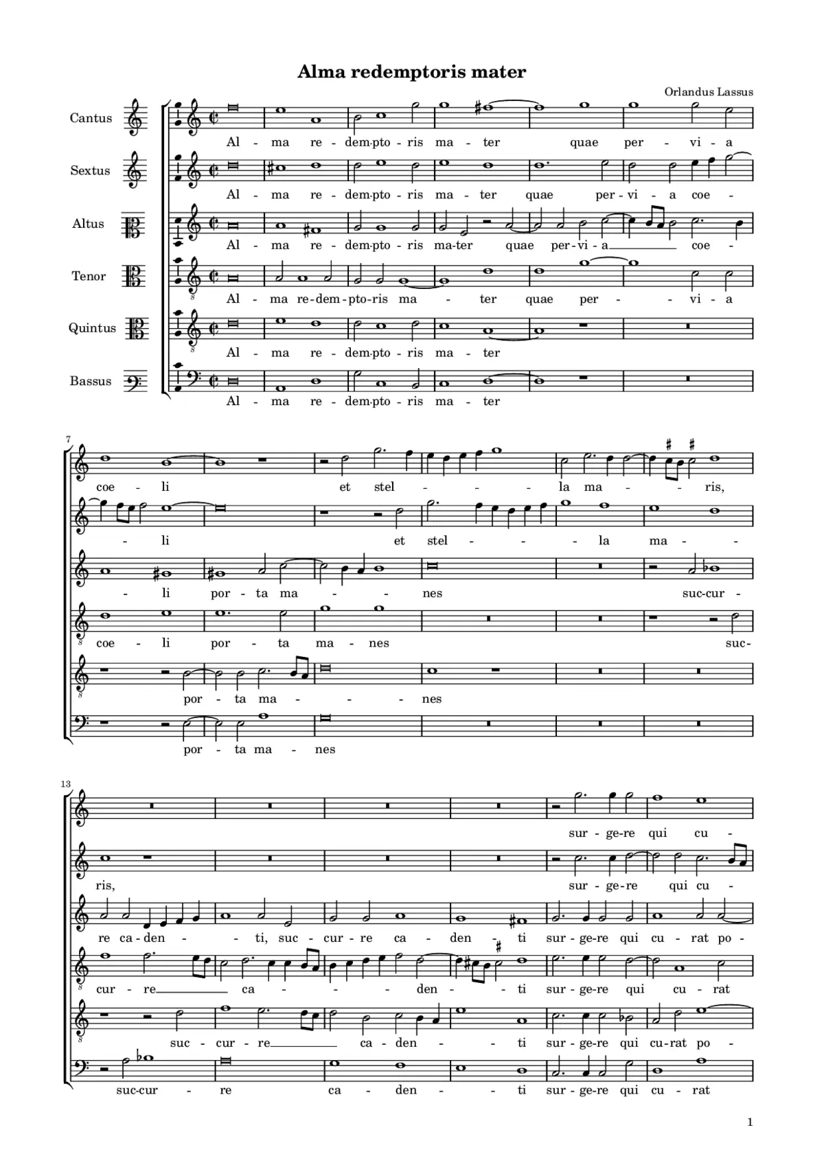 Alma redemptoris mater a 6 (I) - Page 1