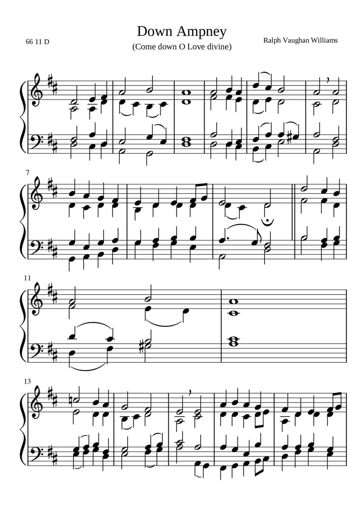 Down Ampney (Come down O Love divine) - Page 1