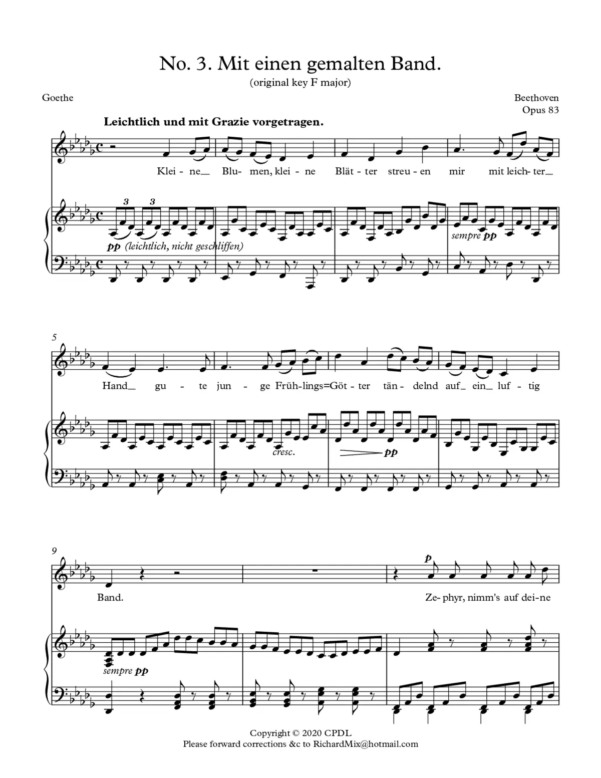Mit einem gemalten Band, Op. 83 No. 3 - Page 1
