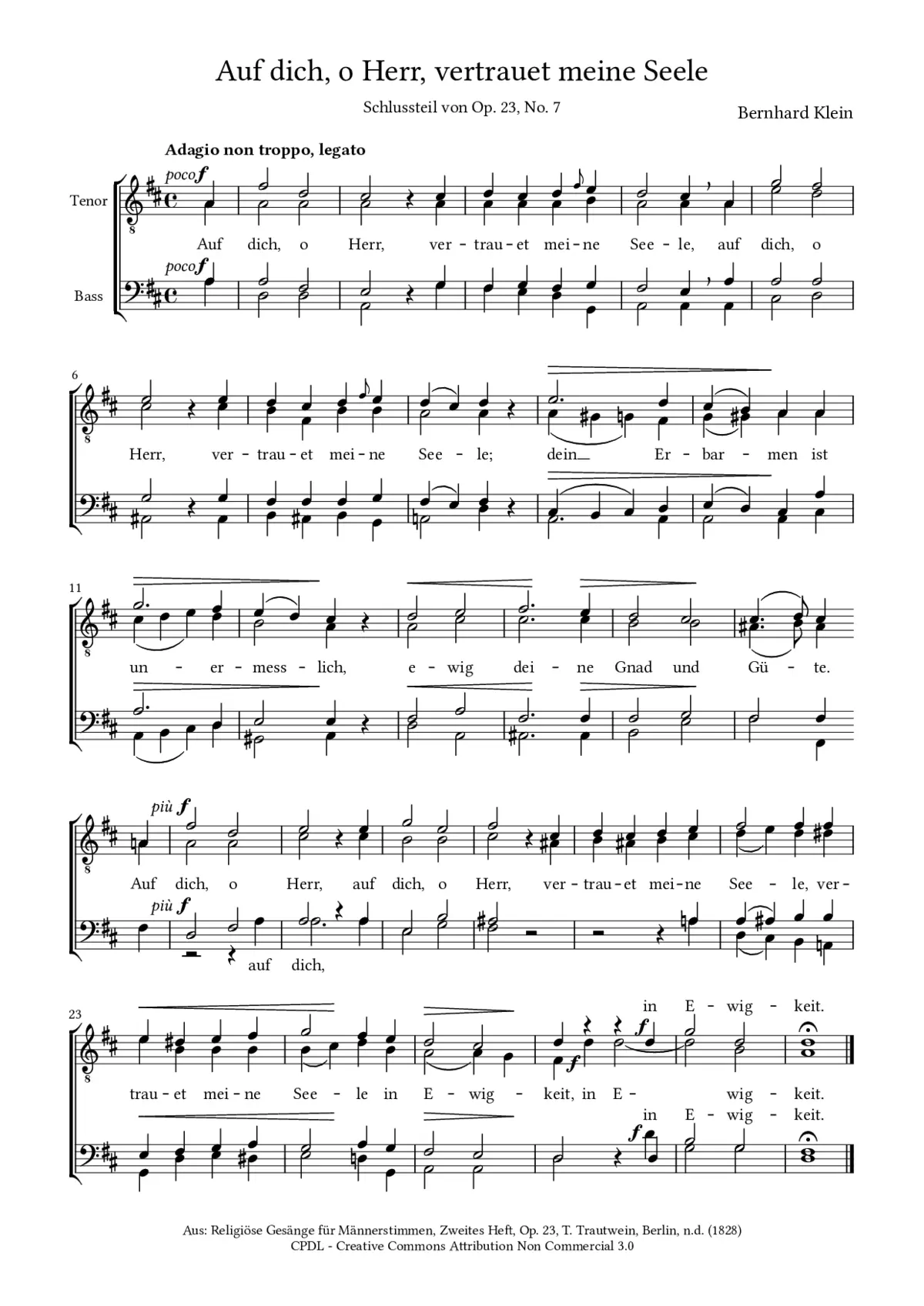 Auf dich, o Herr, vertrauet meine Seele - Page 1