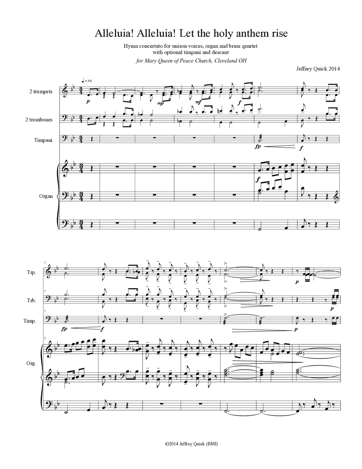 Alleluia! Let the holy anthem rise - Page 1