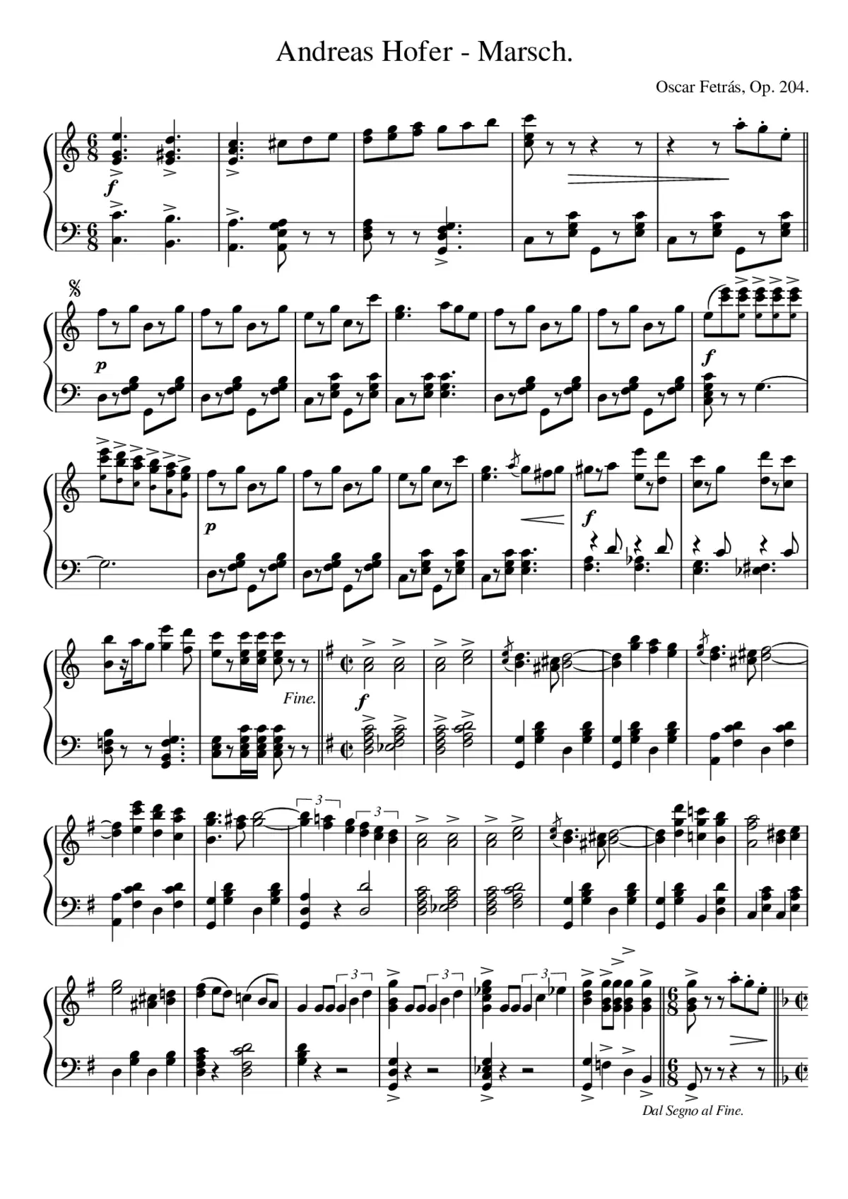 Andreas Hofer-Marsch Op.204 - Page 1