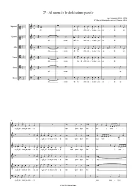 Al suon delle dolcissime parole