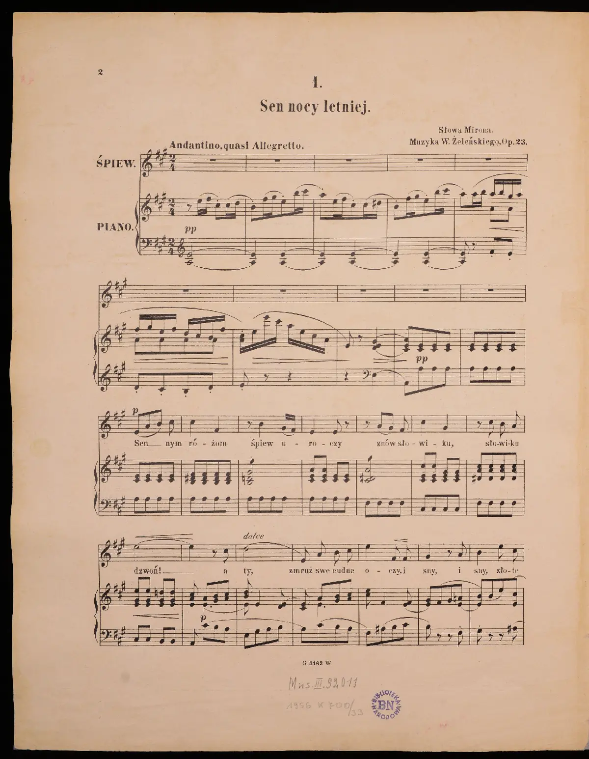 Dwie pieśni do słów Mirona - Page 1