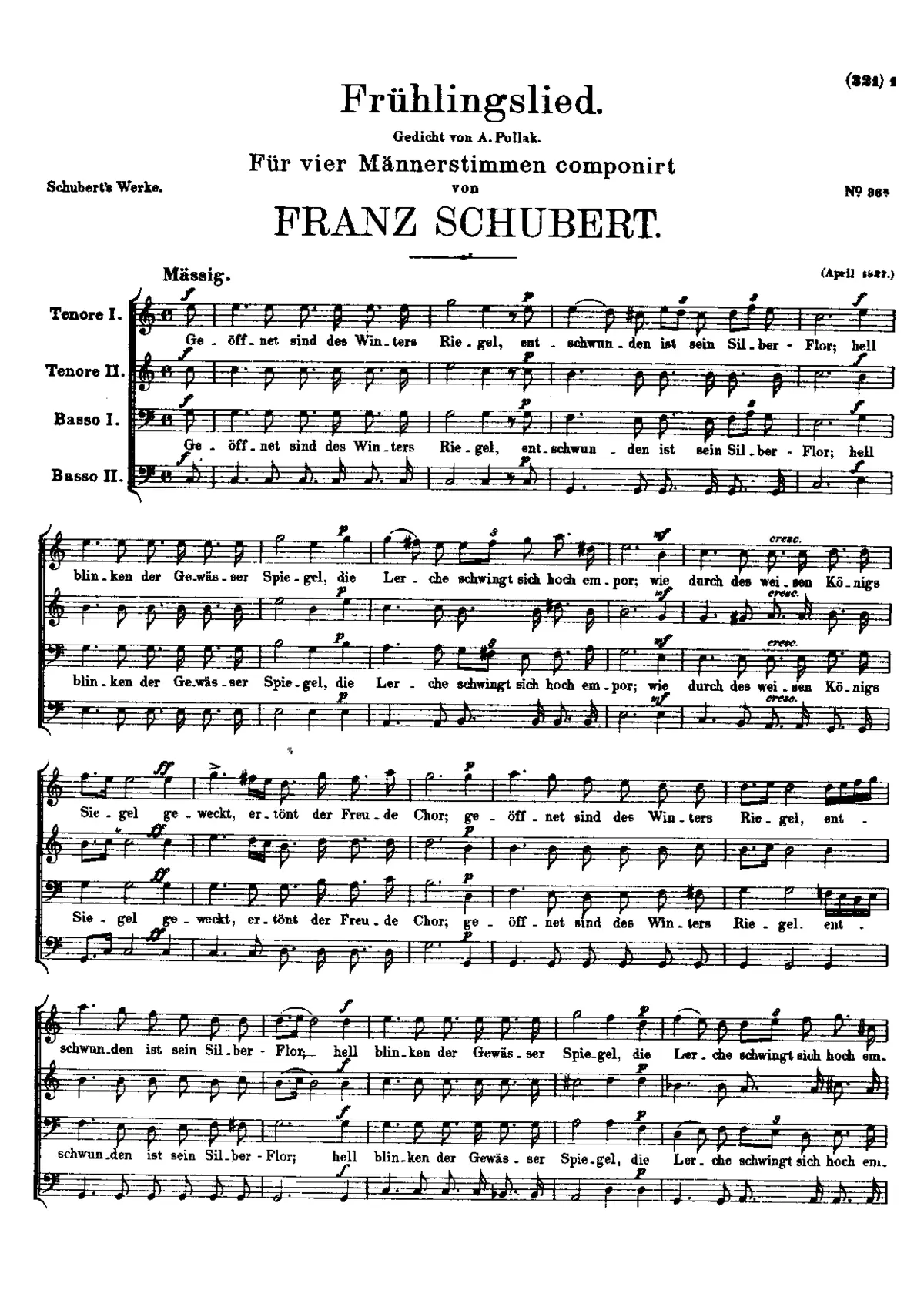 Frühlingslied, D.914 - Page 1