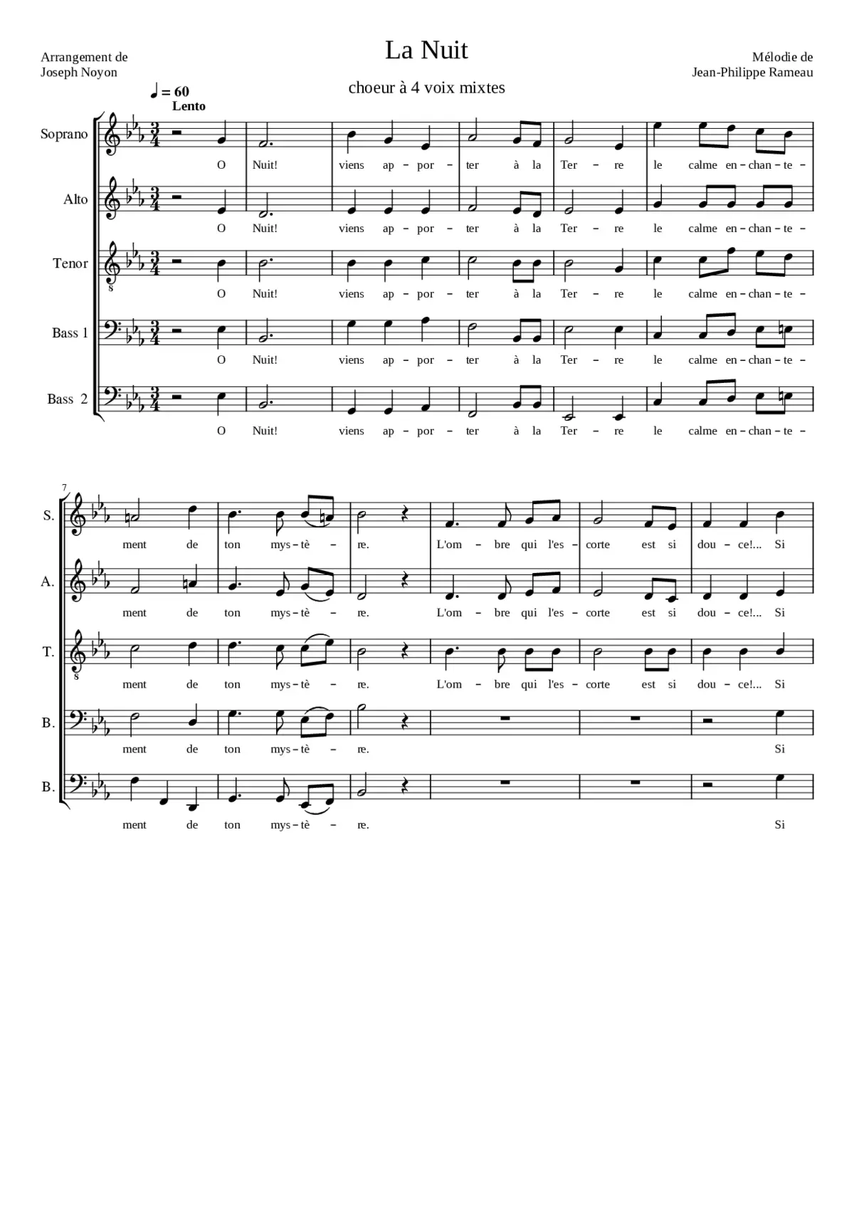 Hymn à la nuit (Ô Nuit) - Page 1