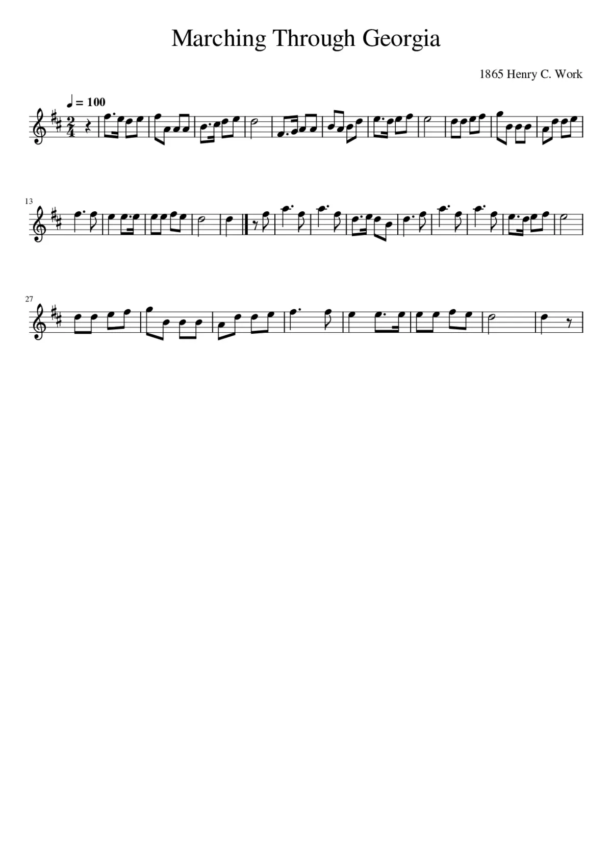 Marching Through Georgia - Page 1