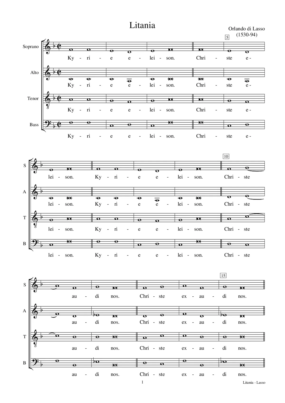 Litany of the Blessed Virgin Mary a 4 - Page 1
