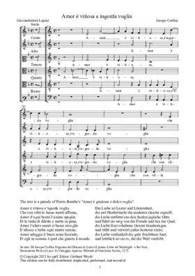 Amor è vitiosa e ingorda voglia