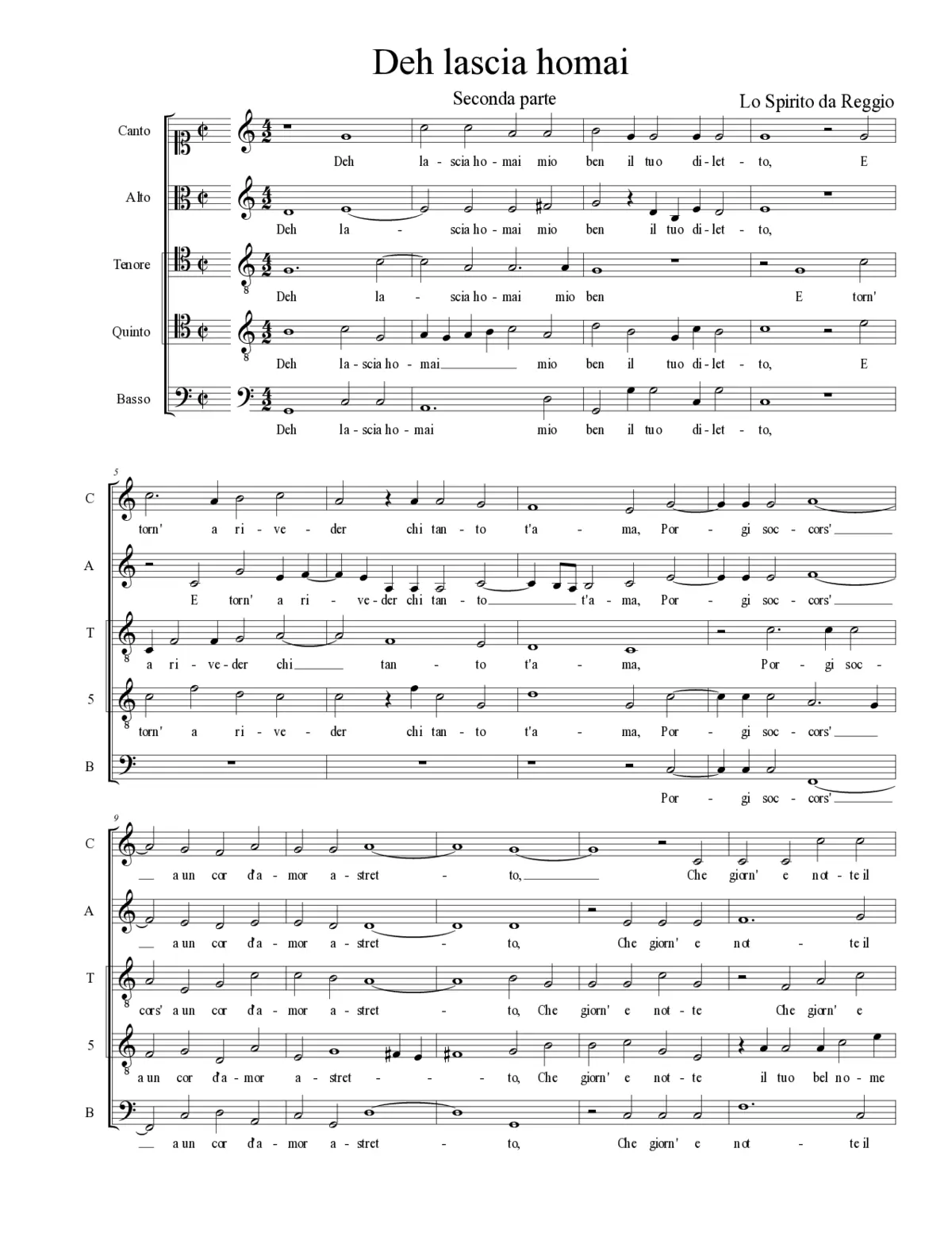 Deh lascia homai - Page 1