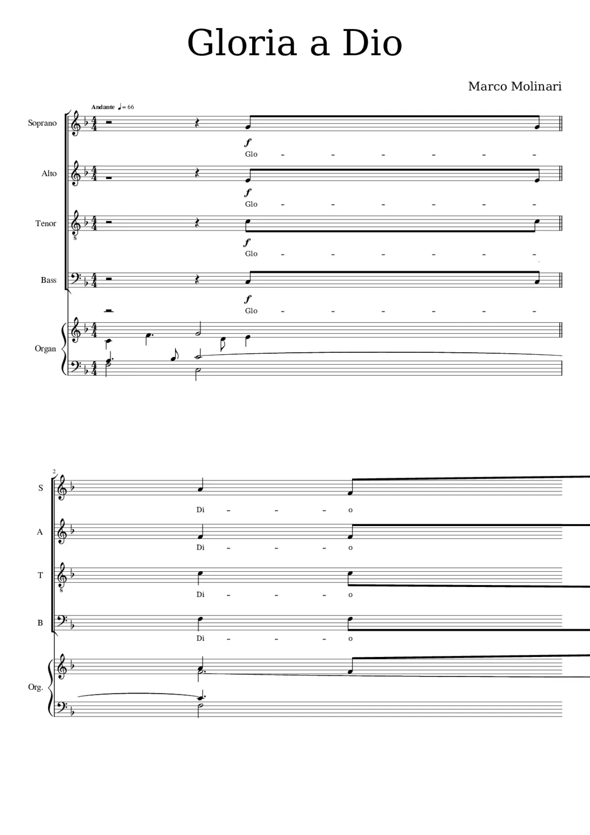 Gloria a Dio - Page 1