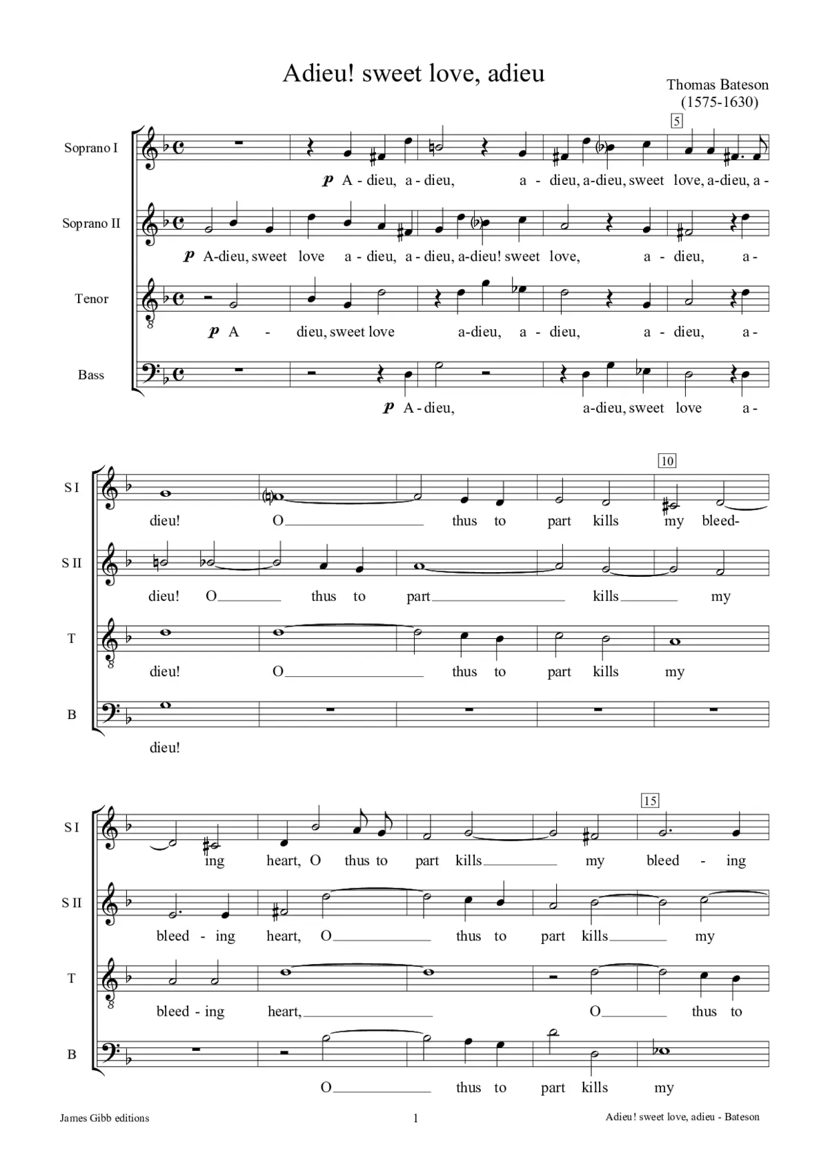 Adieu! sweet love, adieu - Page 1