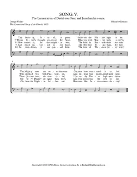 Thy beauty, Israel, is gone (Song 5)