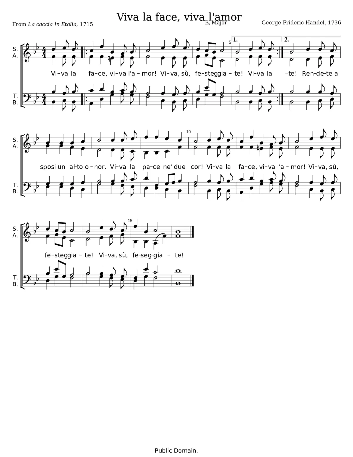 Viva la face - George Frideric Handel - Page 1