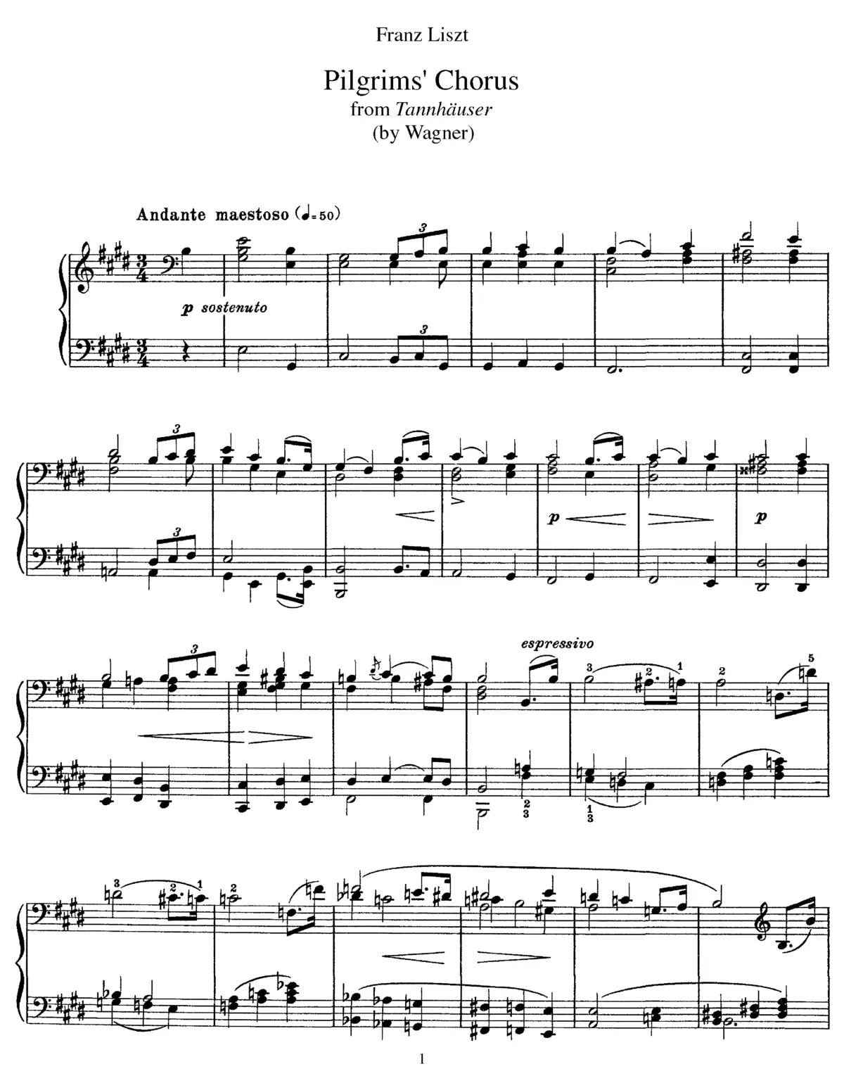 Pilgerchor aus Tannhäuser - Page 1