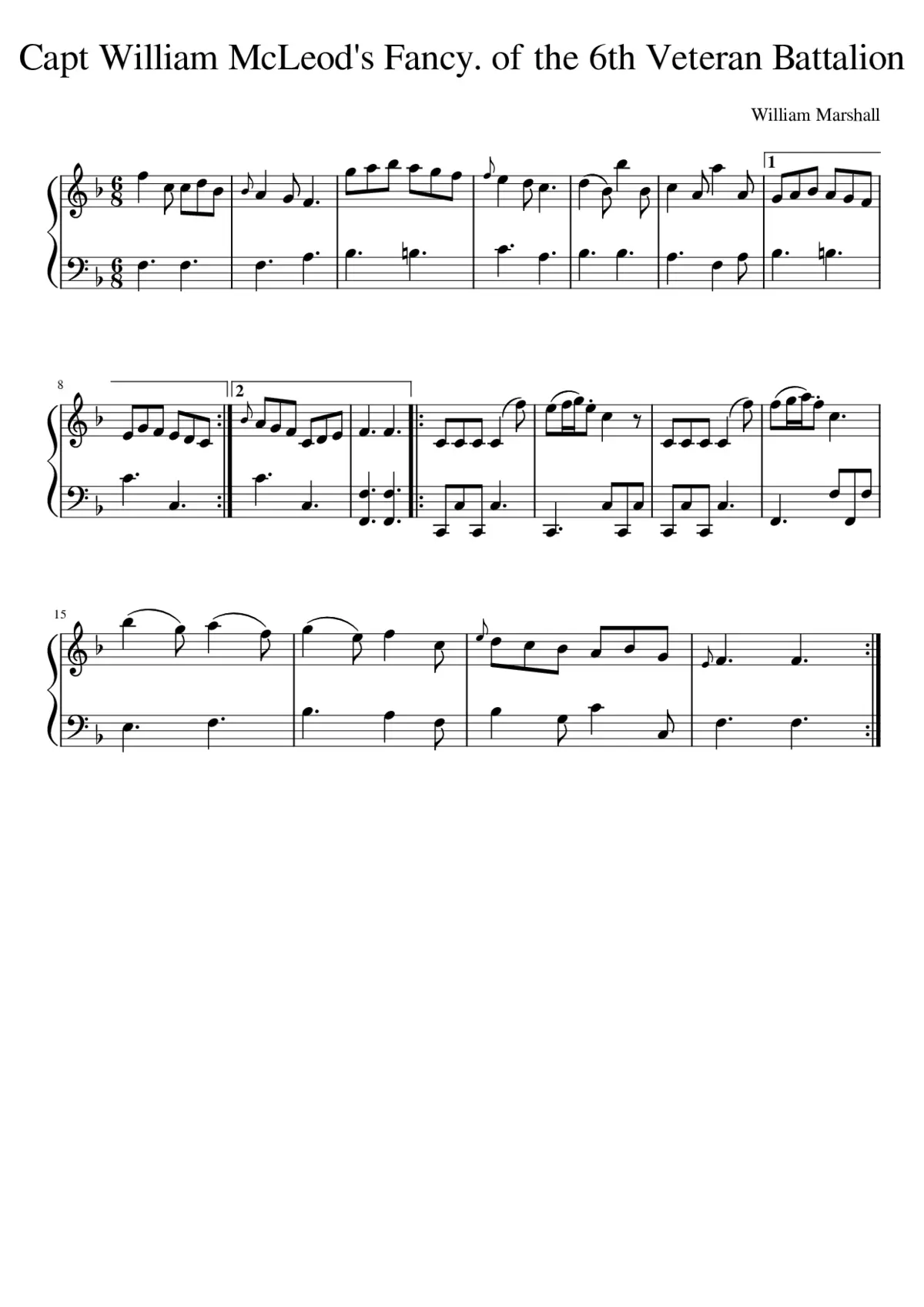 Capt William McLeod's Fancy. of the 6th Veteran Battalion - Page 1