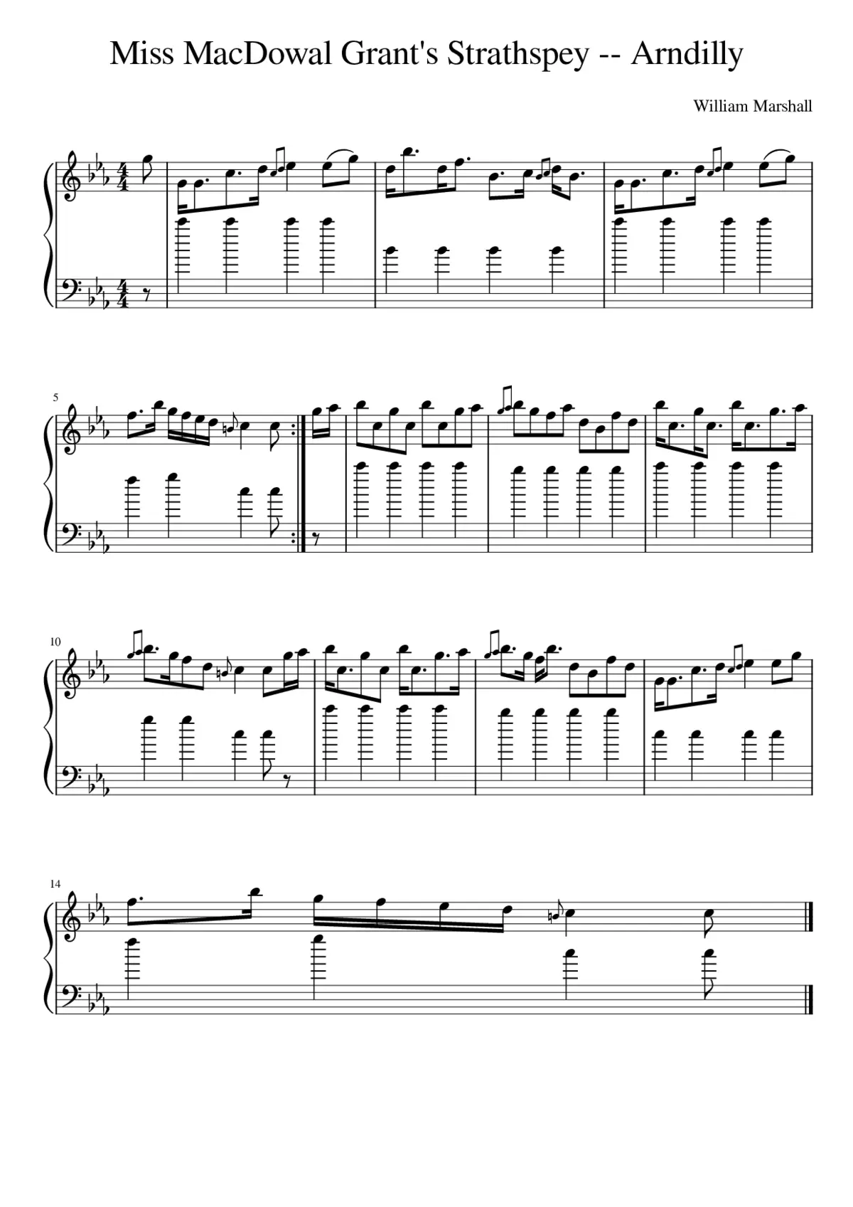 Miss MacDowal Grant's Strathspey -- Arndilly - Page 1