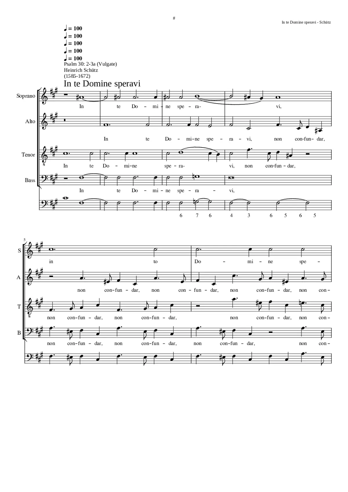 In te Domine speravi SWV 66 - Page 1