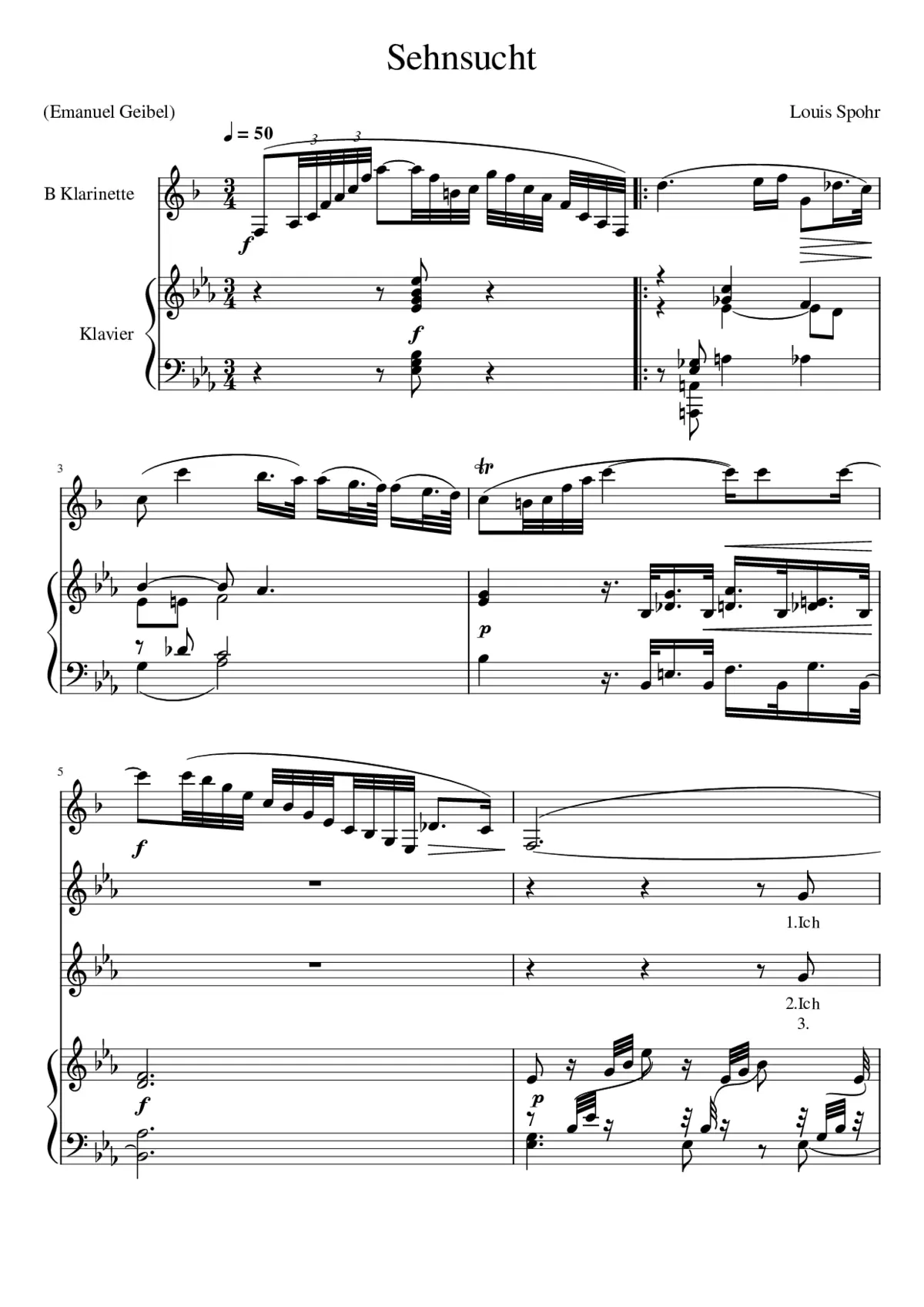Sehnsucht (Louis Spohr) - Page 1
