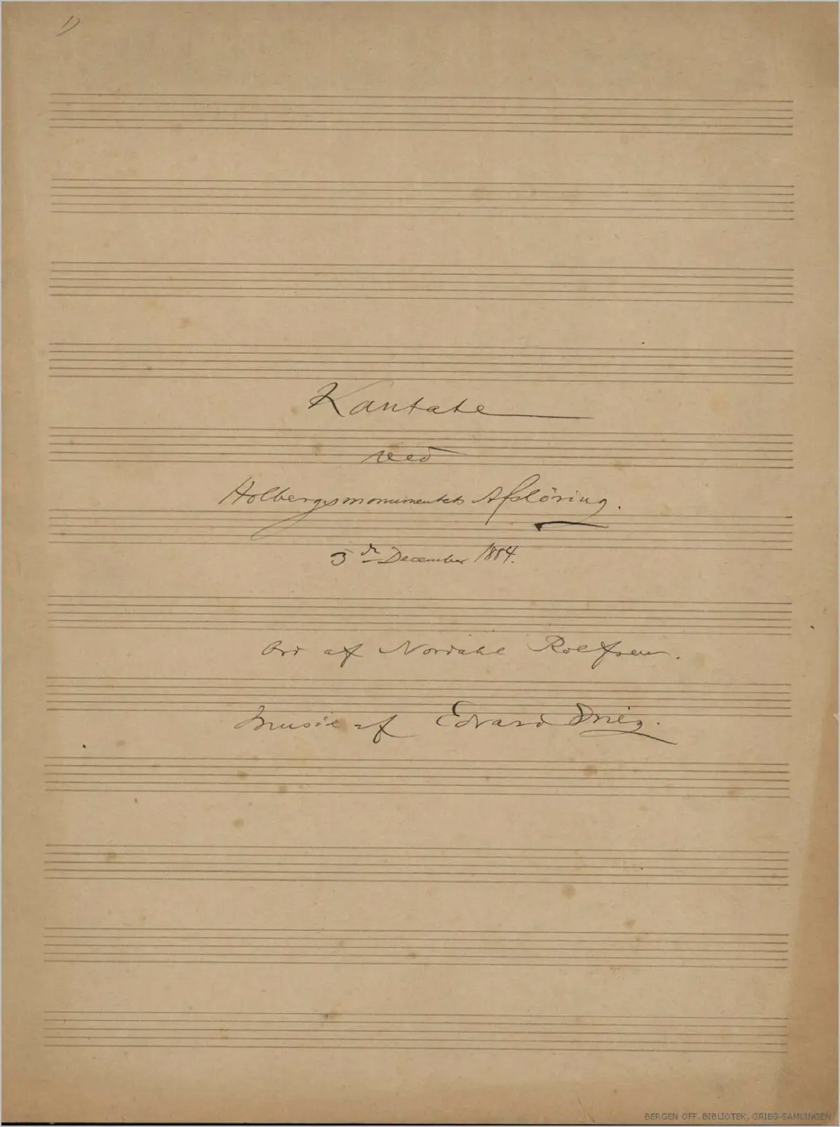 Holberg Cantata - Page 1