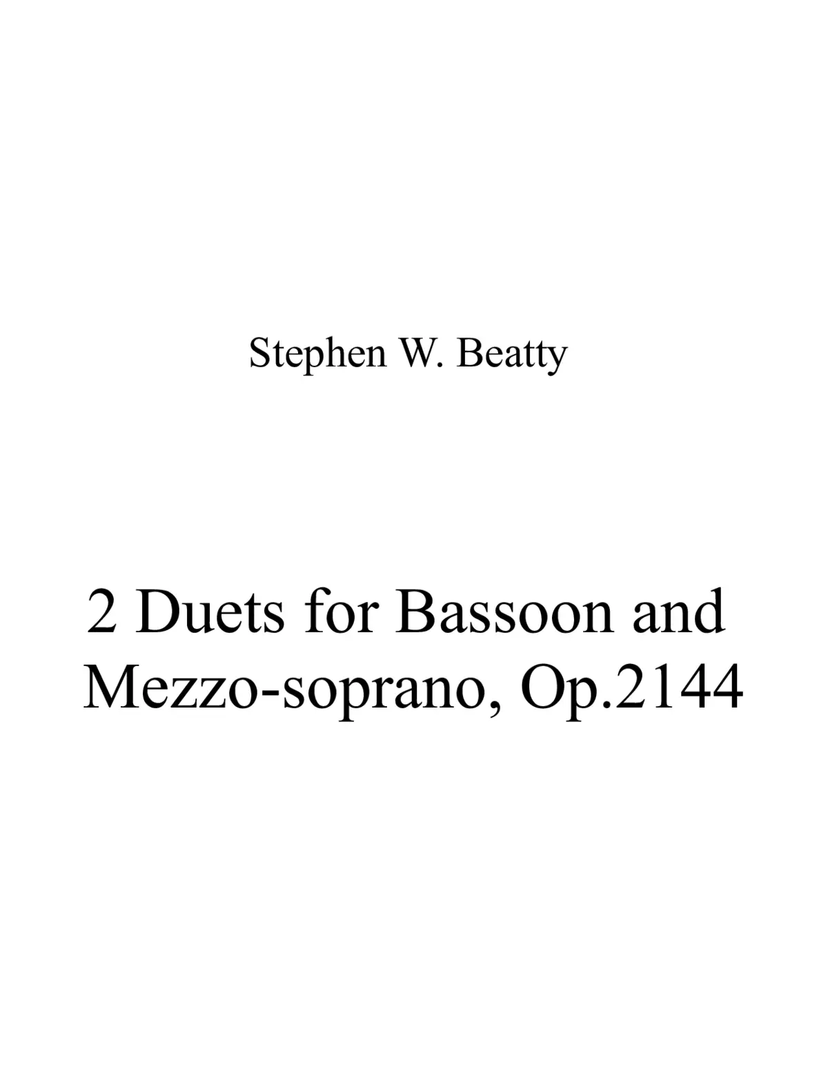 2 Duets for Bassoon and Mezzo-soprano - Page 1