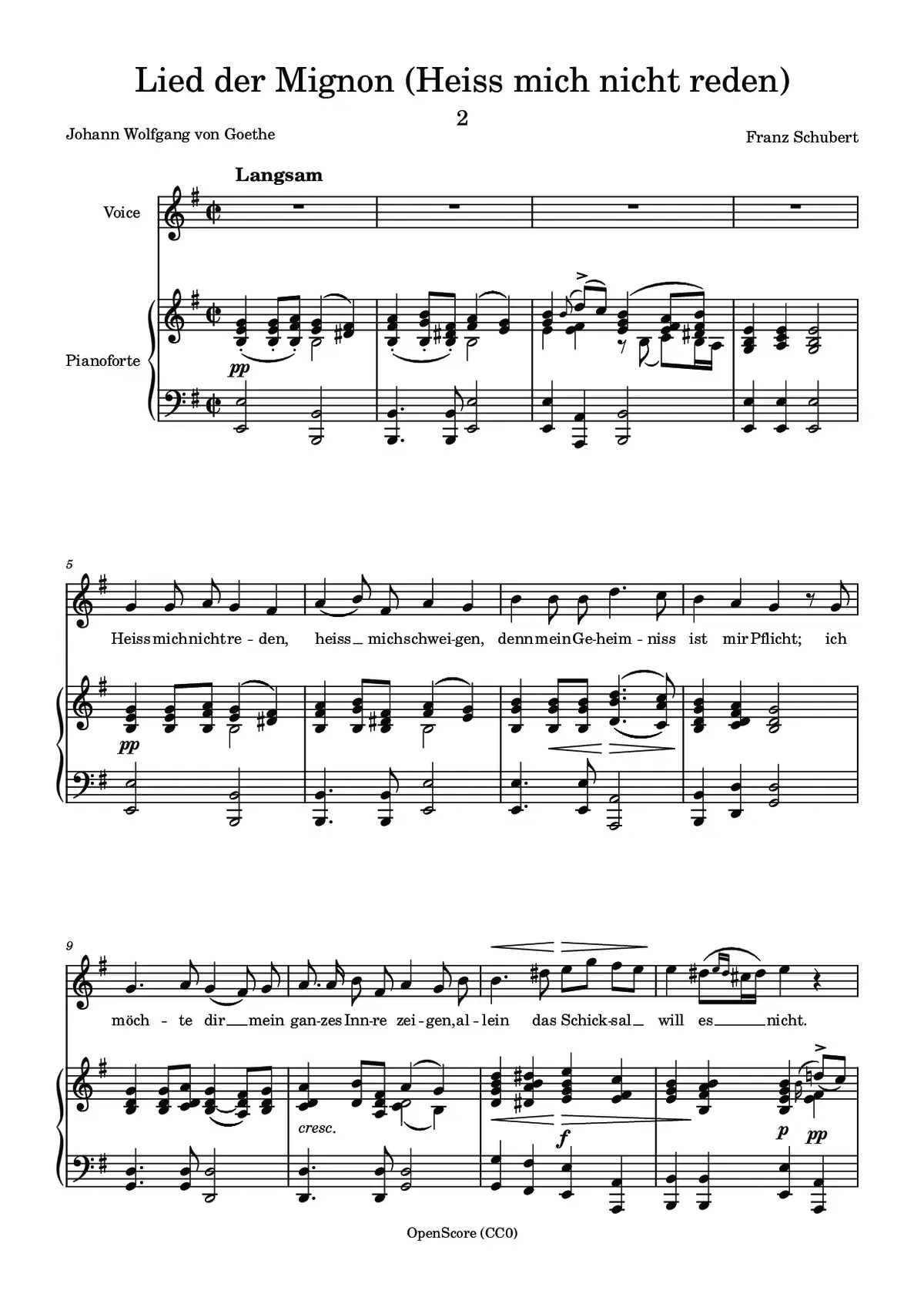 Lied der Mignon (Heiss mich nicht reden) - Page 1