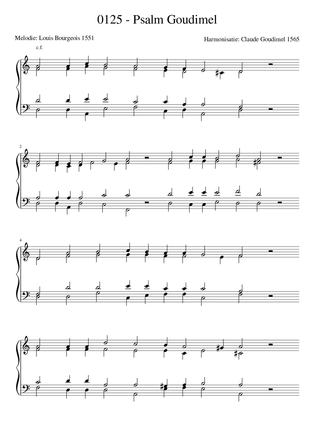 Goudimel Psalms 125 - Page 1