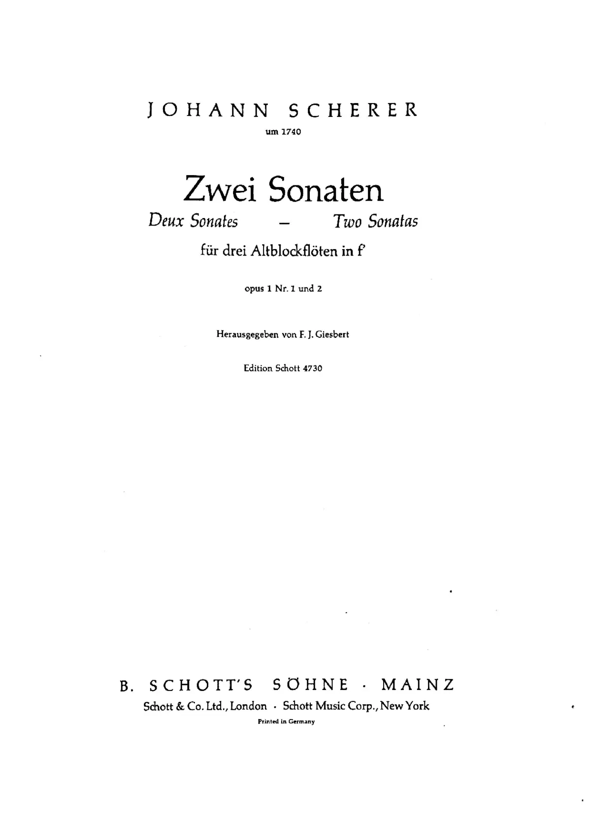 Zwei Sonaten für drei Altblockflöten - Page 1
