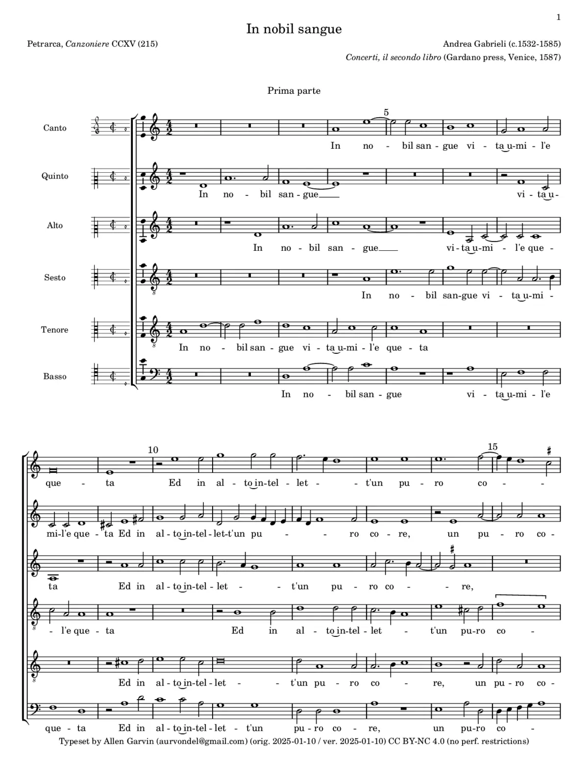 In nobil sangue - Amor s'è in lei - Page 1