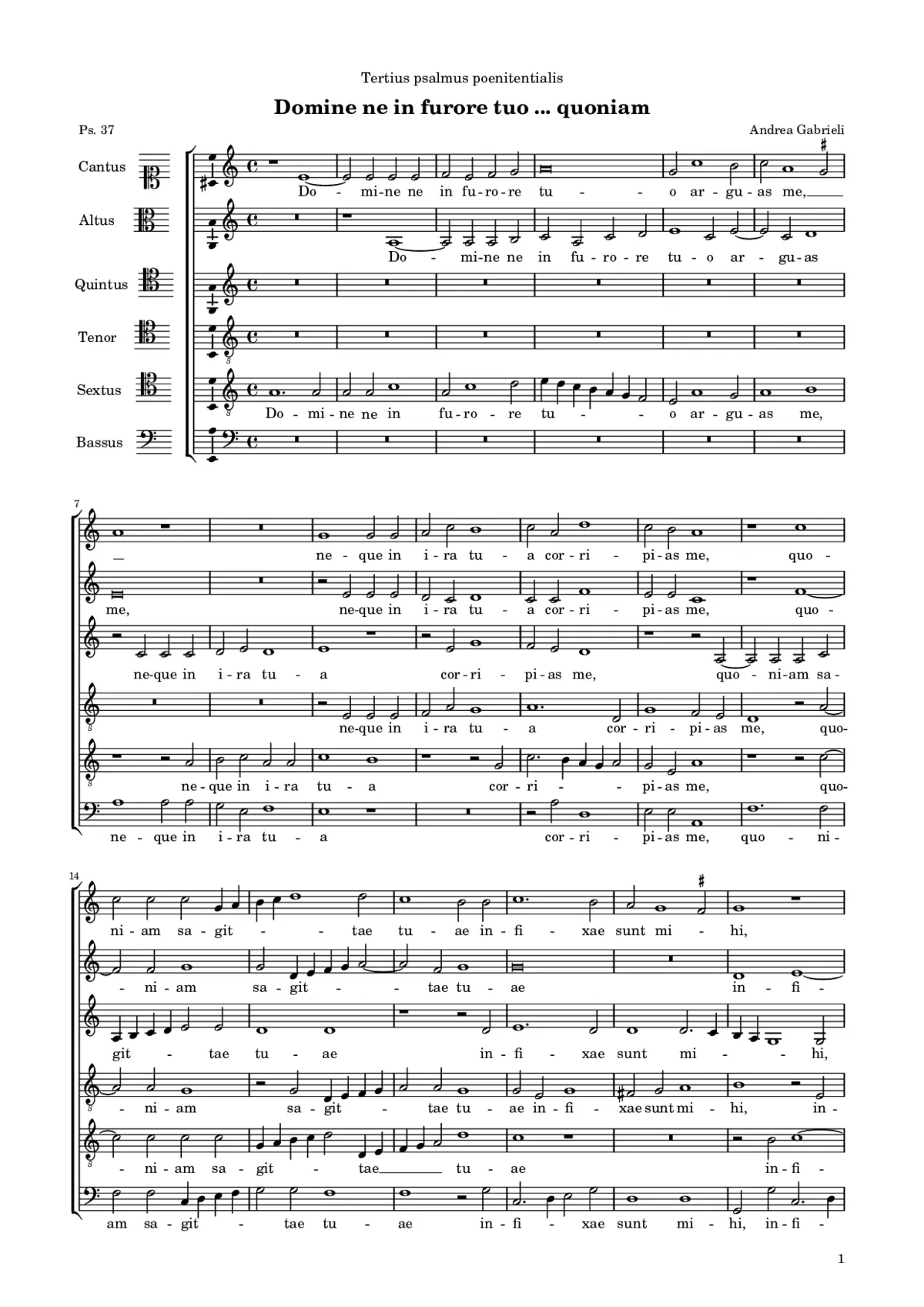 Domine, ne in furore tuo ... quoniam - Page 1