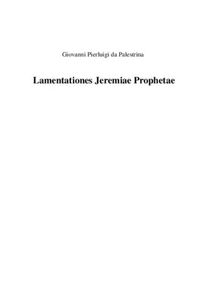 Lamentationes Hieremiae Prophetae liber I
