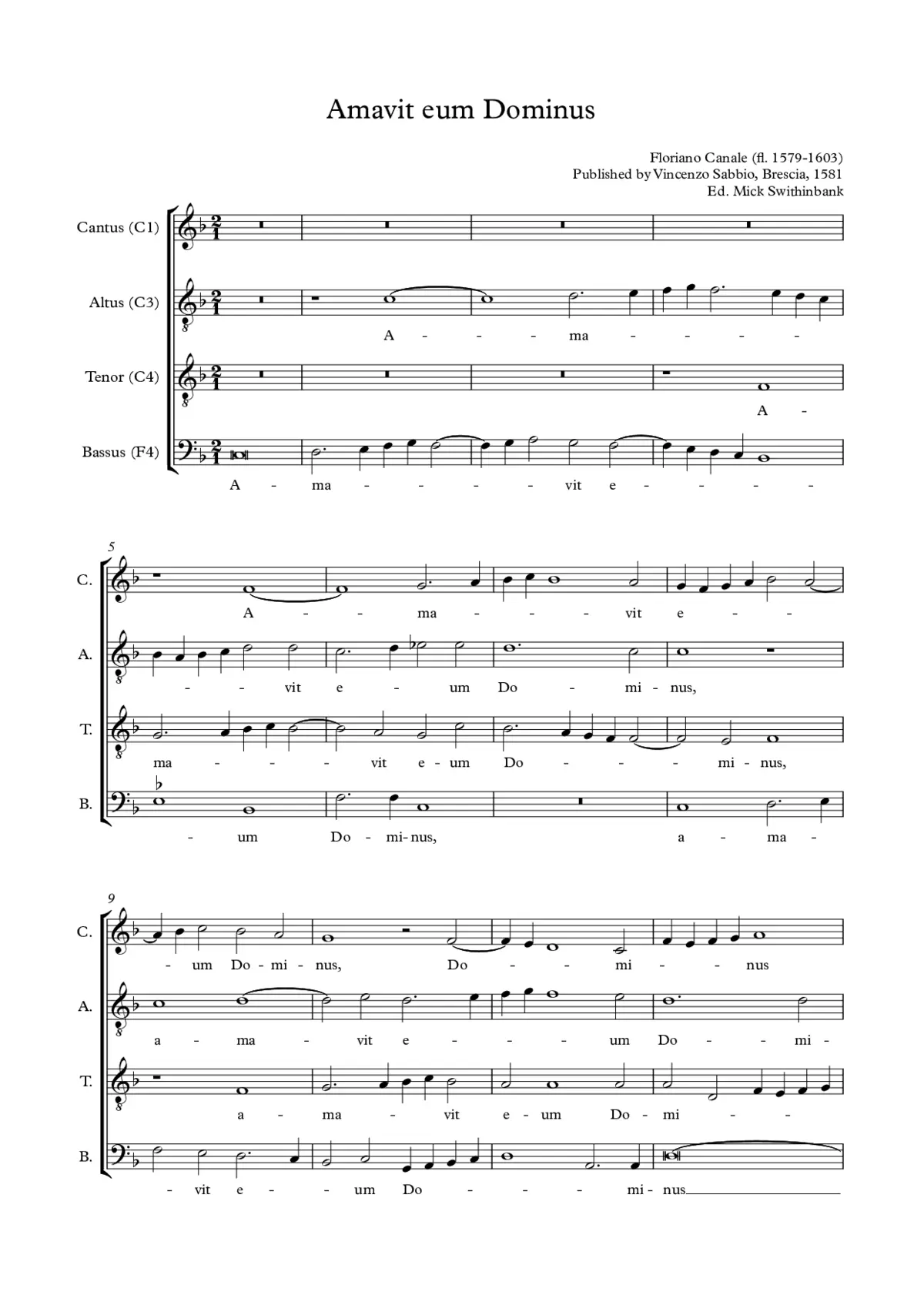 Amavit eum Dominus - Page 1