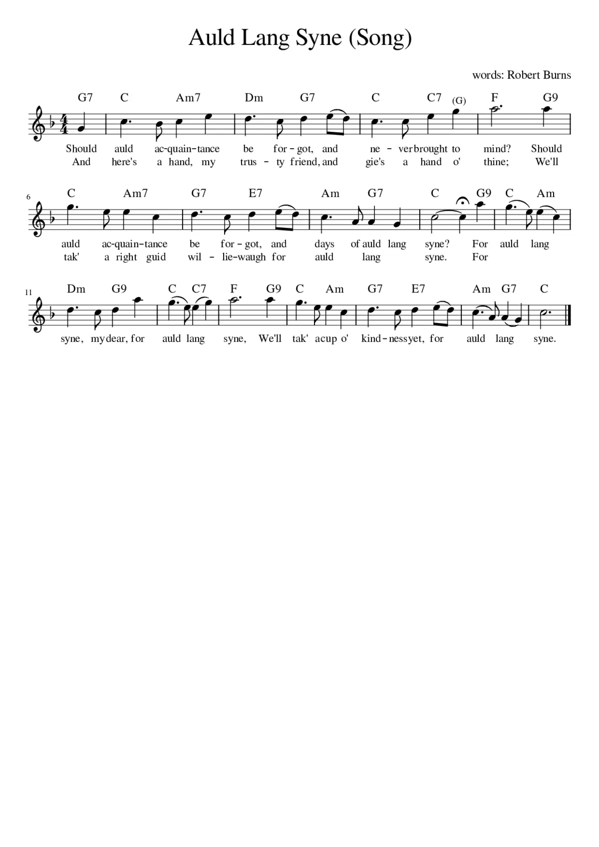 auld lang syne - Page 1