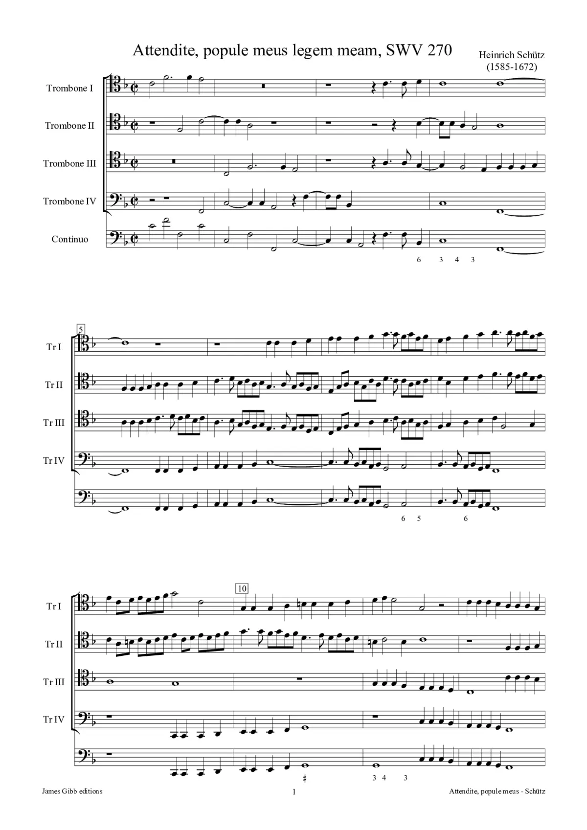 Attendite popule meus legem, SWV 270 - Page 1